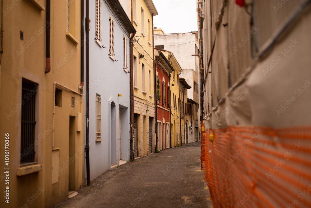 Fototapeta premium Rimini, Emilia Romagna, Italy - 2024: old street in old town center