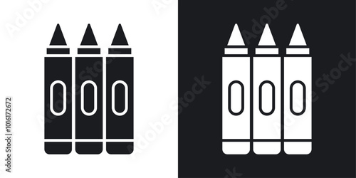 Crayon solid vector icon pack