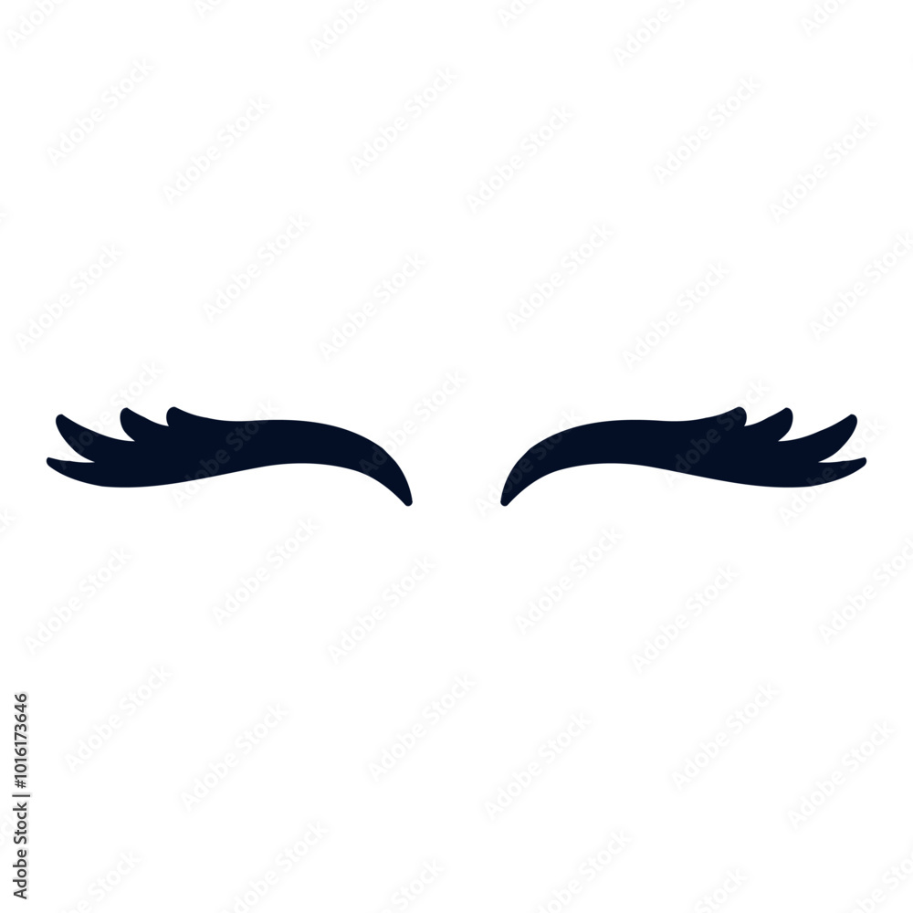 Fototapeta premium Eyelashes icon vector. Closed eyes illustration sign. Makeup symbol or logo.