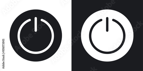 Power button solid vector icon pack