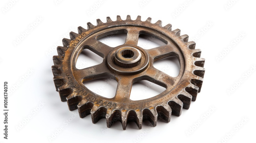 Rusty Metal Gear with Six Spokes and Teeth Rusty Metal Gear with Six Spokes and Teeth