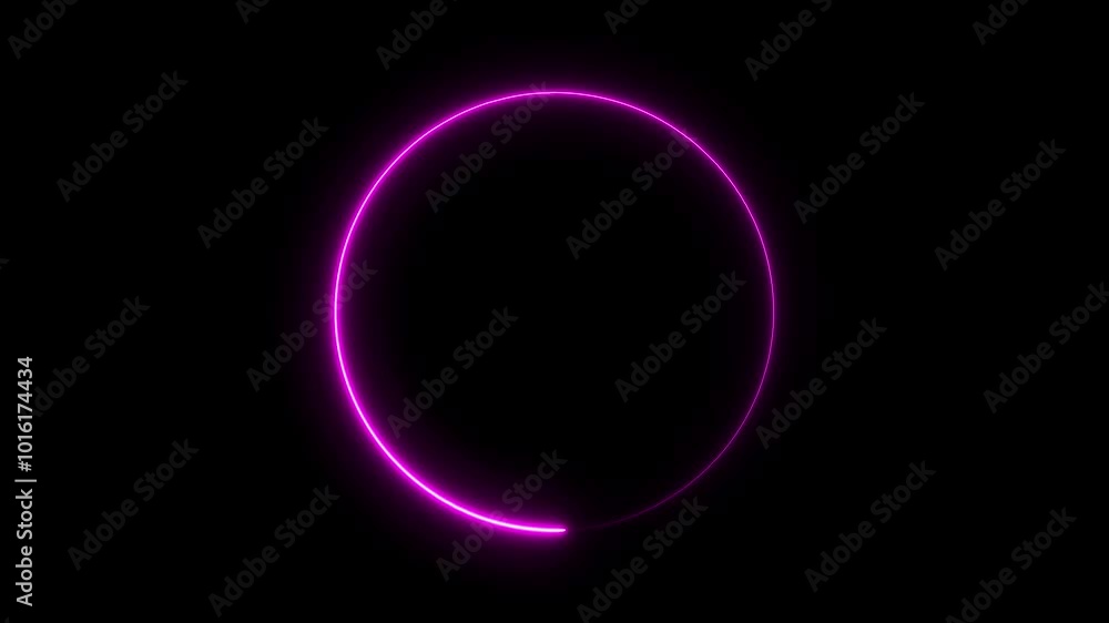 Neon light circle frame loading icon background animation in retro style 4k video animation. Neon light circle frame loading icon background animation in retro style 4k video animation.