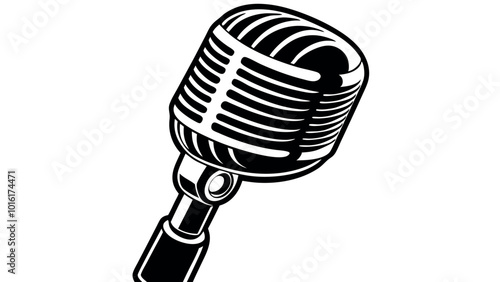 of isolated retro, vintage microphone