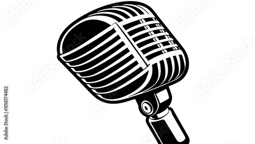 of isolated retro, vintage microphone