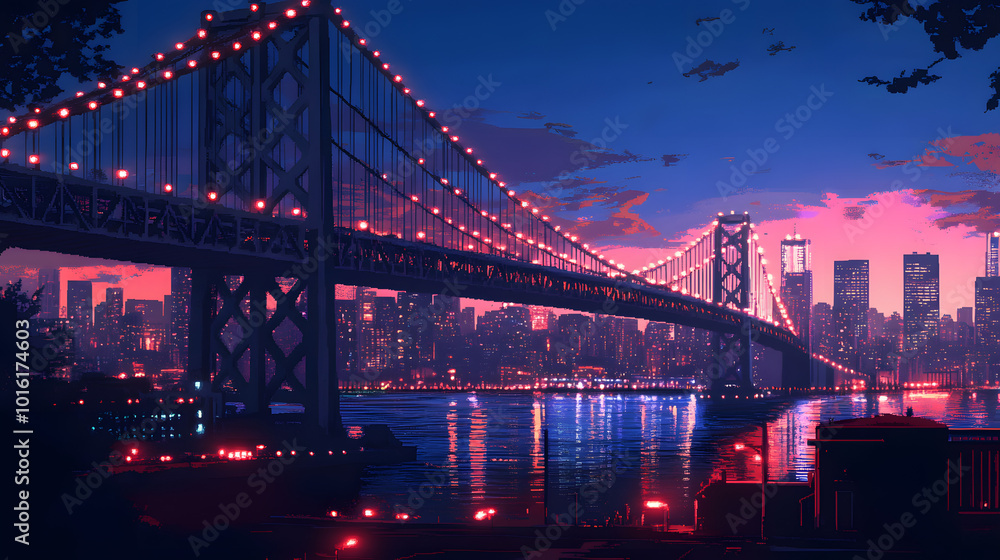 Obraz premium Bridge pixel art
