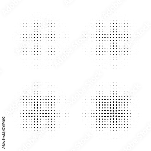 Diagonal Squares Halftone Gradient Icon Set