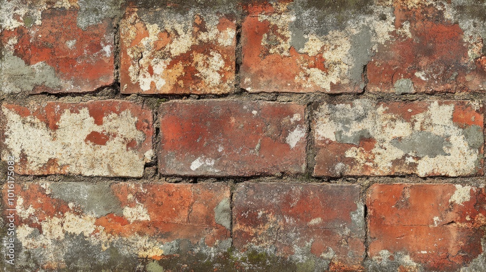 A realistic image of a red brick wall with intricate details in the texture, cracks, and weathering. A realistic image of a red brick wall with intricate details in the texture, cracks, and weathering.
