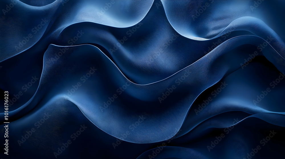Obraz premium Abstract Blue 3D Waves Background
