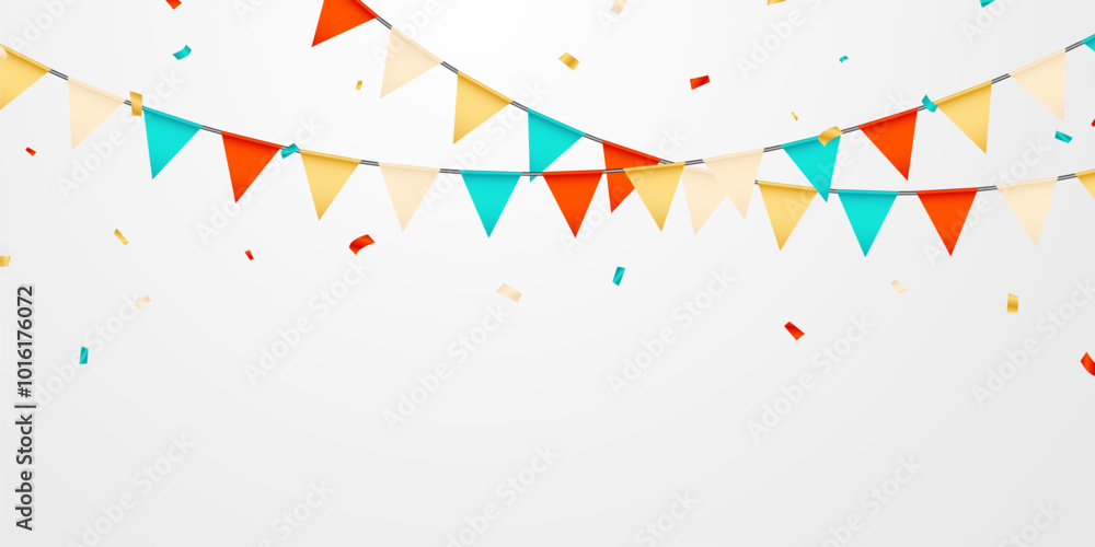 Obraz premium party flag background for celebration vector illustration