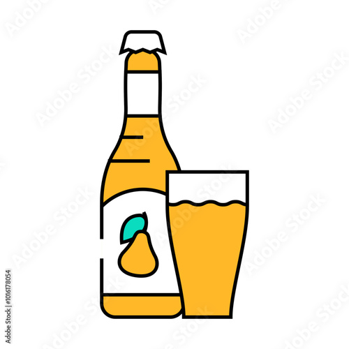 pear cider line icon vector. pear cider sign. isolated symbol illustration