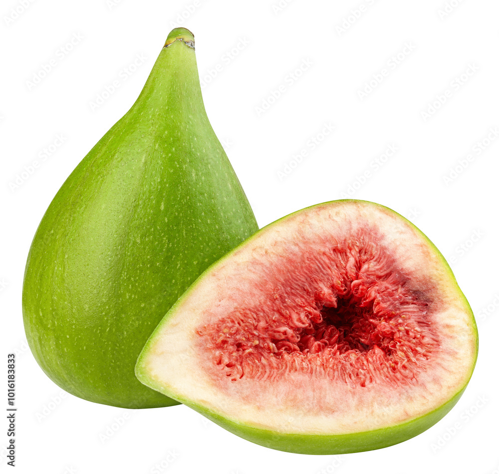 green Fig isolated on white background, full depth of field green Fig isolated on white background, full depth of field