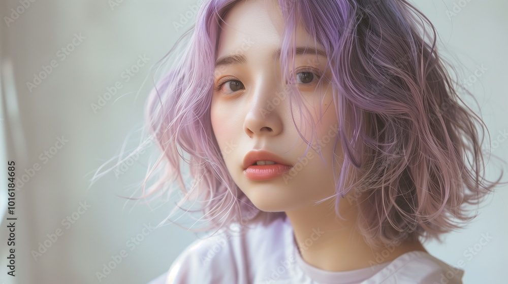 Fototapeta premium ヘアモデルの若い女性 ポートレート
