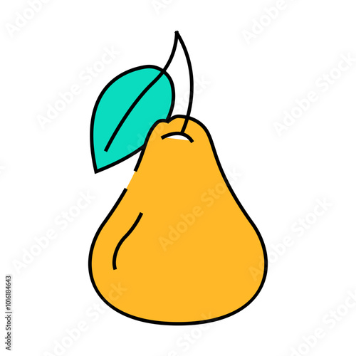 pear whole one line icon vector. pear whole one sign. isolated symbol illustration