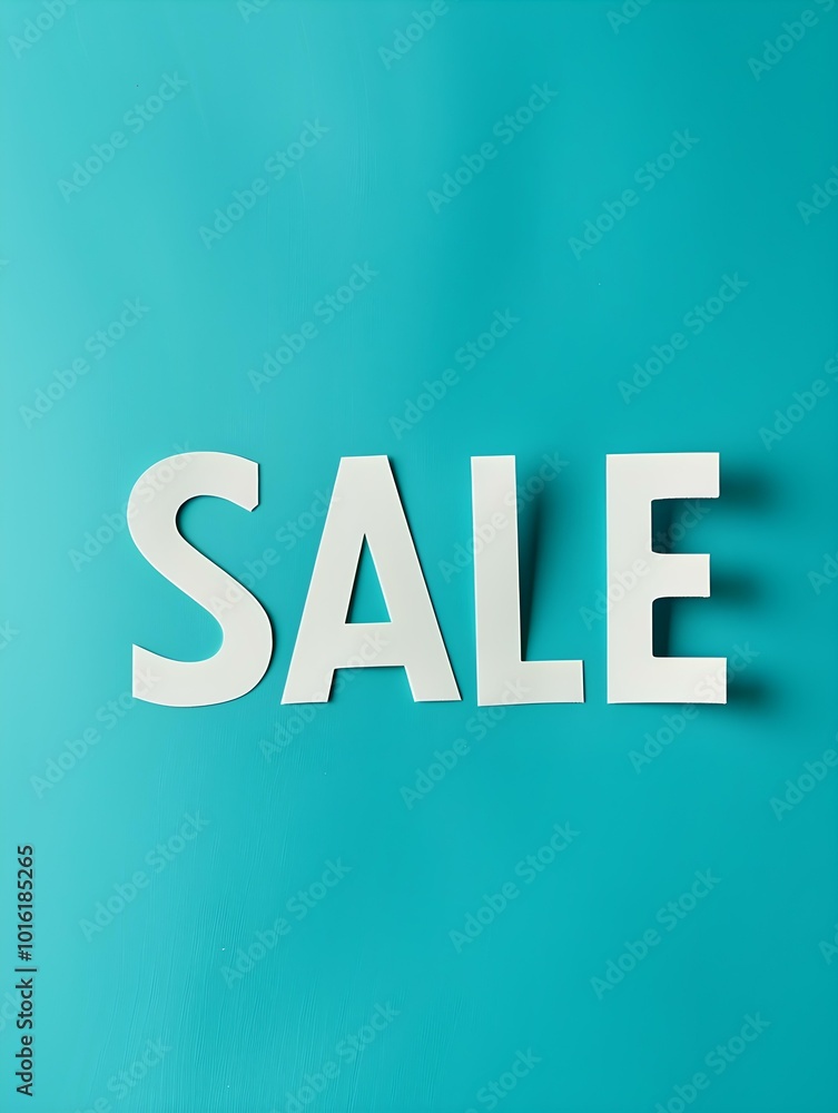 White 'SALE' Sign on a Turquoise Background