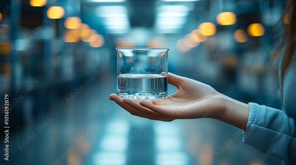 hand carefully holds a laboratory flask amidst blurred scientific glassware. This image symbolizes scientific innovation, precision, experimentation, and discovery in modern laboratory environments hand carefully holds a laboratory flask amidst blurred scientific glassware. This image symbolizes scientific innovation, precision, experimentation, and discovery in modern laboratory environments