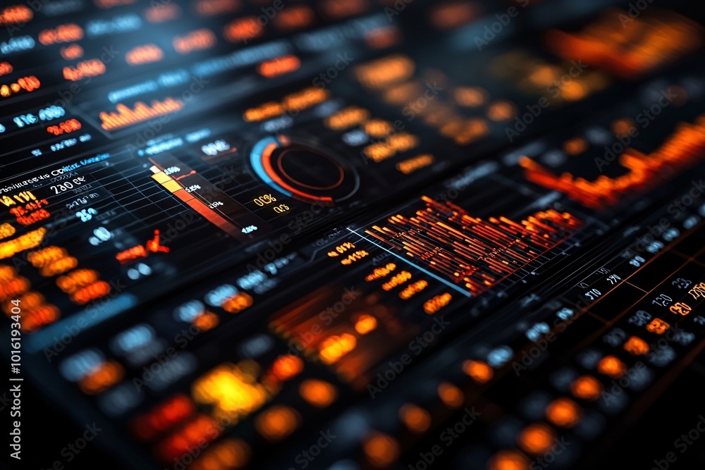 Obraz premium Financial Analytics Screen Display with Data Insights