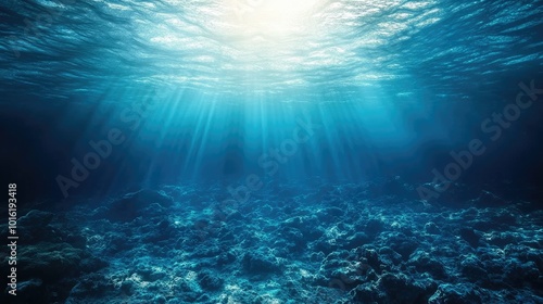 Wallpaper Mural Tranquil seabed off the coast of South America, with a clear blue underwater scene. Space for text. Torontodigital.ca