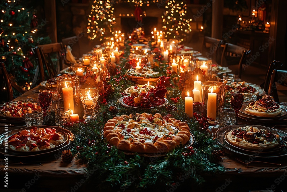 Festive Christmas Dinner Table Setting with Delights Festive Christmas Dinner Table Setting with Delights
