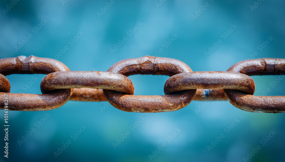 Rusted iron chain links. Close-up. Rusted iron chain links. Close-up.