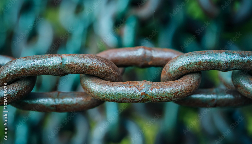 Rusted iron chain links. Close-up. Rusted iron chain links. Close-up.