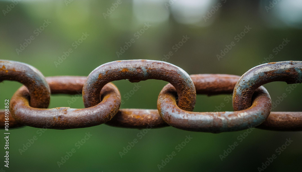 Rusted iron chain links. Close-up. Rusted iron chain links. Close-up.
