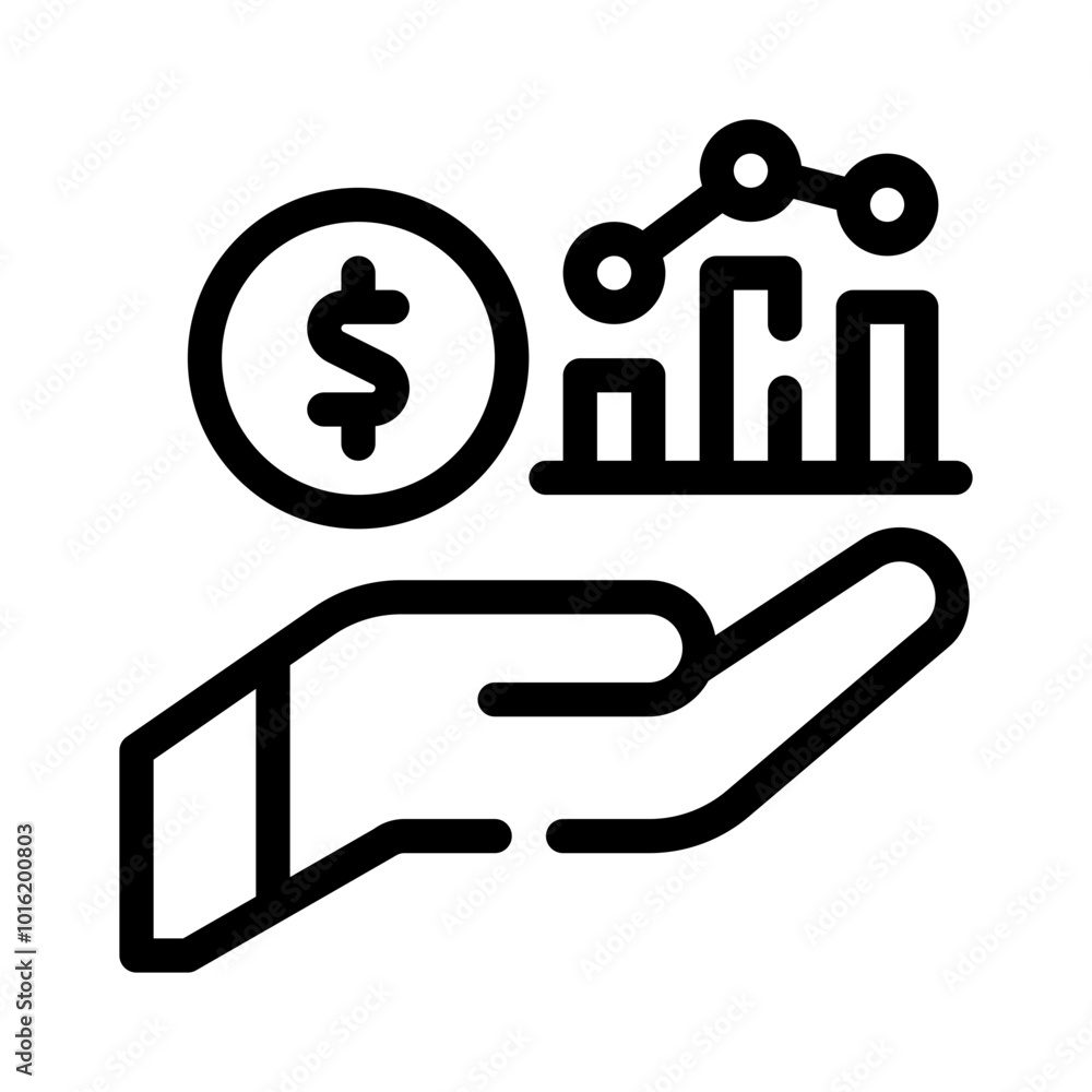 Icon Investment With Style Outline Icon Investment With Style Outline