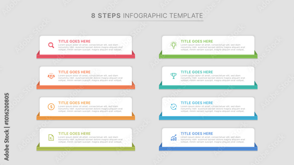 Modern Business Infographic Template Design with 8 Data Points Modern Business Infographic Template Design with 8 Data Points
