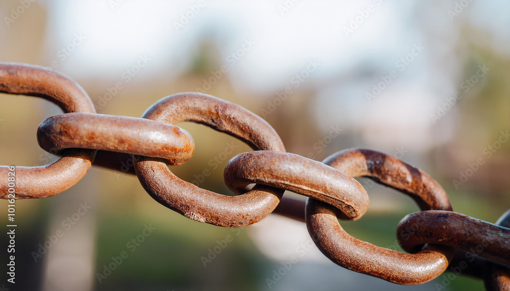 Rusted iron chain links. Close-up. Rusted iron chain links. Close-up.