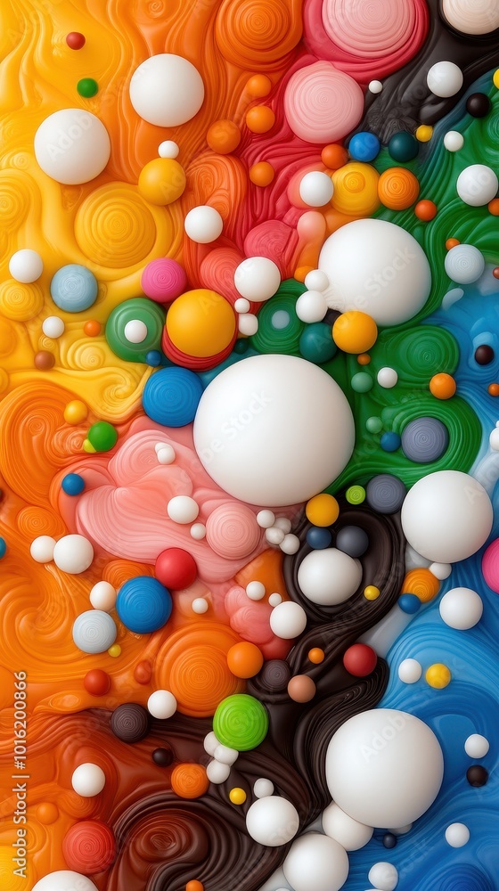 Colorful abstract pattern with spheres and swirls. Colorful abstract pattern with spheres and swirls.