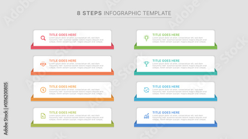 Modern Business Infographic Template Design with 8 Data Points