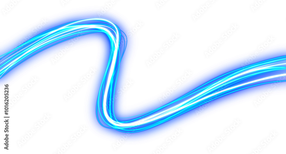 Energetic Blue Light Burst isolated on a transparent background