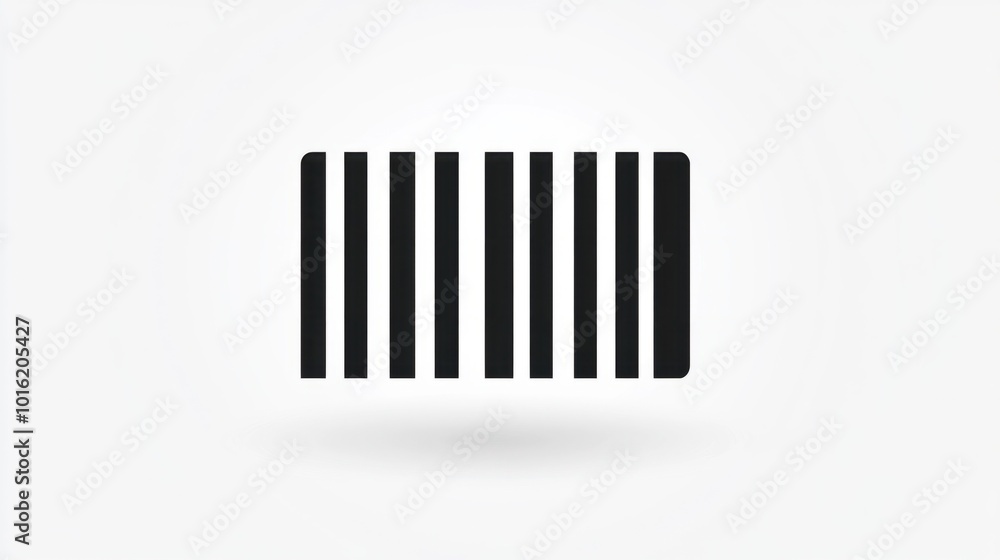 Bold barcode icon with clean, sharp black lines, isolated on white background Bold barcode icon with clean, sharp black lines, isolated on white background