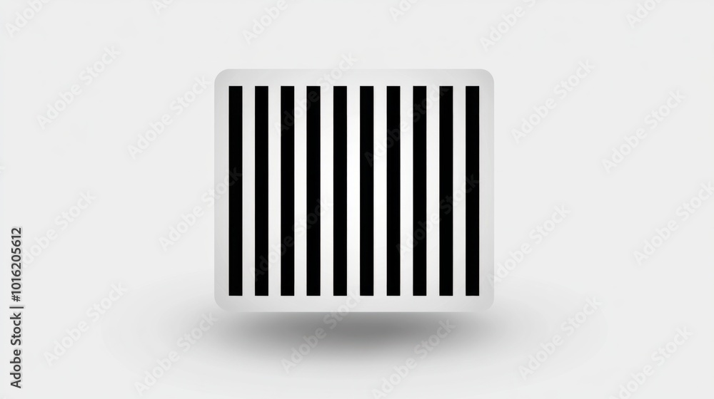 Classic barcode icon in black and white with crisp vertical bars, isolated on white Classic barcode icon in black and white with crisp vertical bars, isolated on white
