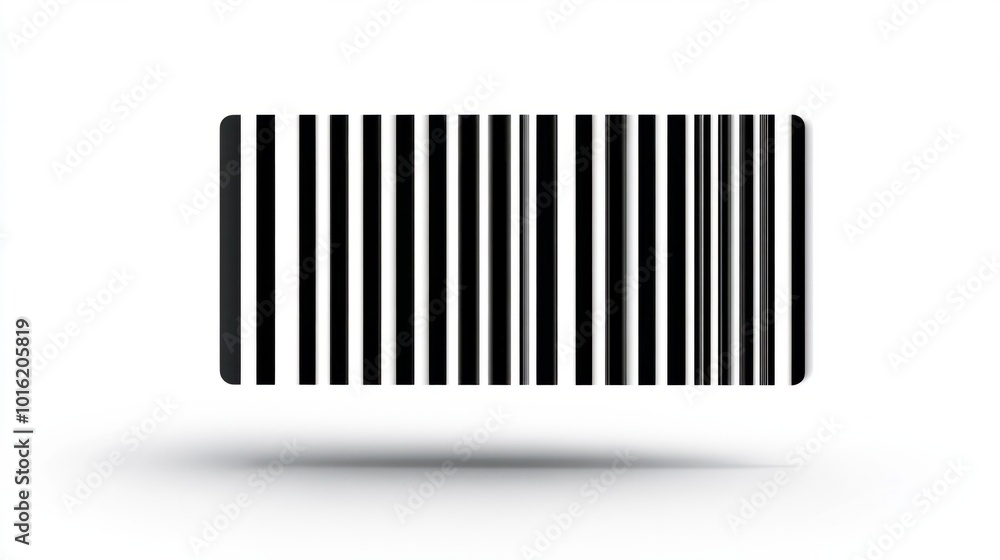 Classic barcode icon with vertical black bars, isolated on white background Classic barcode icon with vertical black bars, isolated on white background