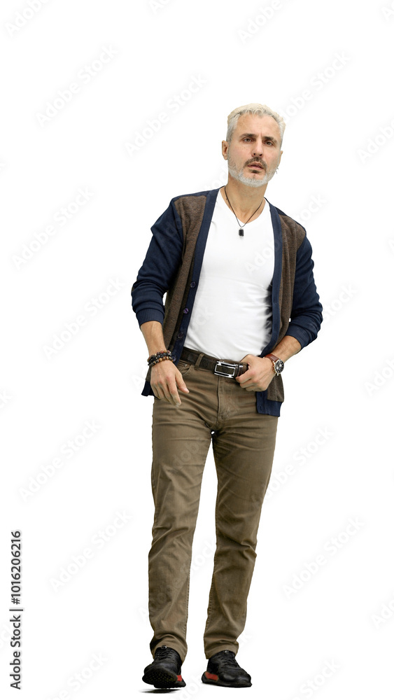 Fototapeta premium A man, full-length, on a white background