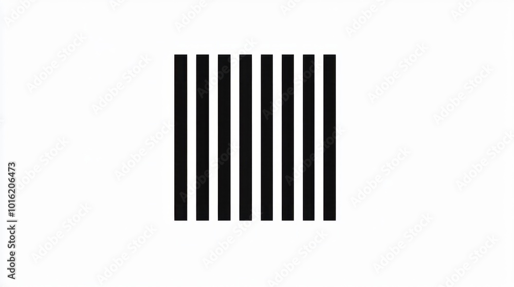 Minimal barcode icon with straight black lines, isolated on a white background Minimal barcode icon with straight black lines, isolated on a white background