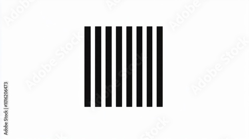 Minimal barcode icon with straight black lines, isolated on a white background