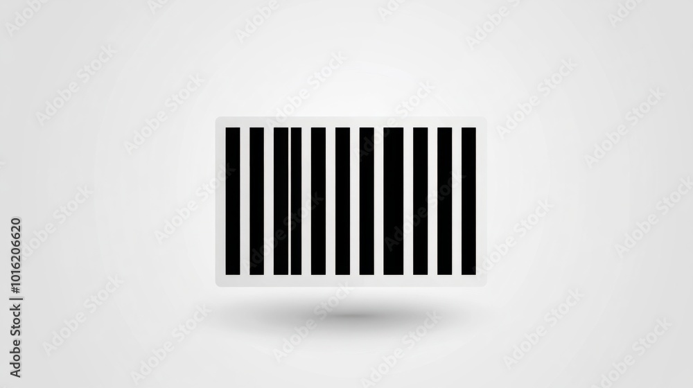 Minimalistic barcode icon with black lines, isolated on a clean white background Minimalistic barcode icon with black lines, isolated on a clean white background