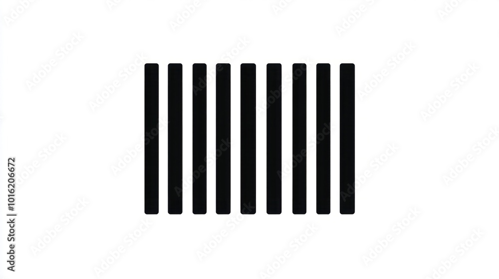 barcode icon with bold, straight black lines, isolated on white background barcode icon with bold, straight black lines, isolated on white background