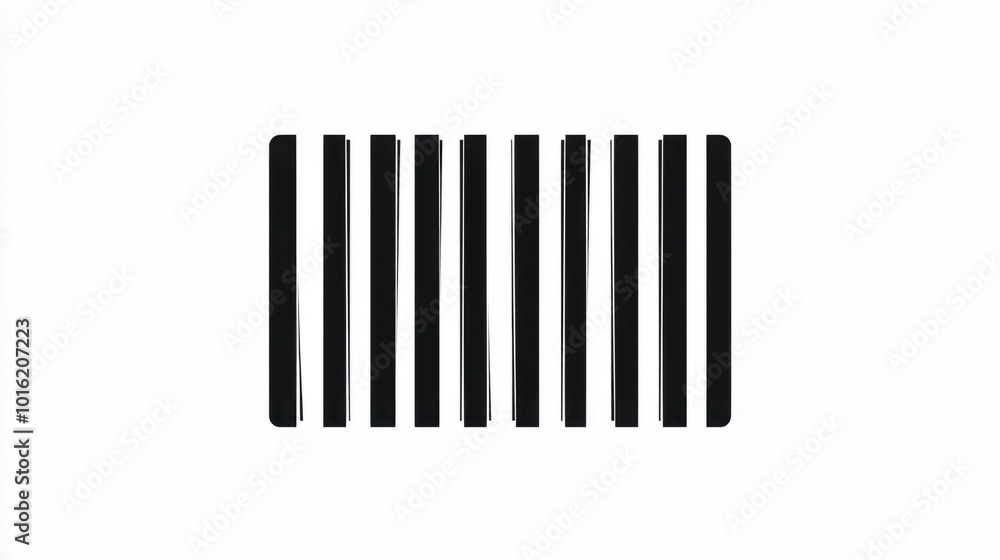 Simple barcode icon in black and white, isolated on white background Simple barcode icon in black and white, isolated on white background