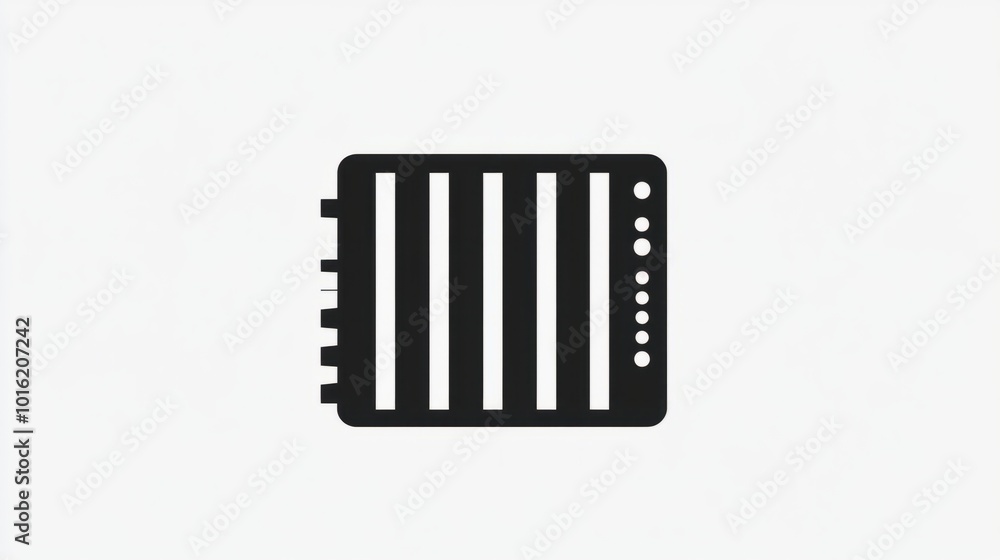 Simple barcode icon in black and white, isolated on white background Simple barcode icon in black and white, isolated on white background