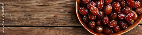 The dates in bowl Ramadan background. Delicious dates Best super ultra wide 