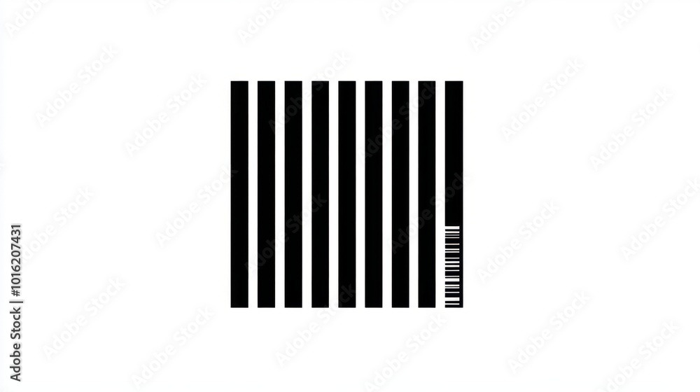 Simple barcode icon with vertical black bars, isolated on a white background Simple barcode icon with vertical black bars, isolated on a white background