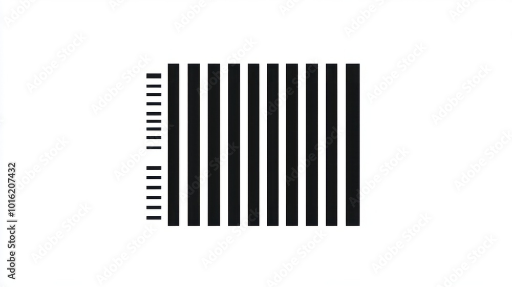Simple black barcode icon with crisp vertical lines, isolated on white background Simple black barcode icon with crisp vertical lines, isolated on white background