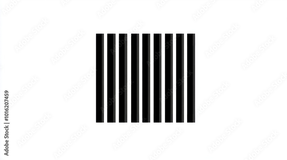 Simple black barcode icon with crisp vertical lines, isolated on white background Simple black barcode icon with crisp vertical lines, isolated on white background