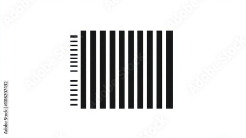 Simple black barcode icon with crisp vertical lines, isolated on white background