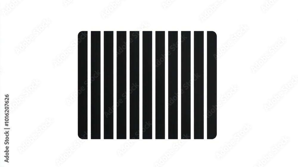 Simple black barcode icon with standard vertical lines, isolated on white Simple black barcode icon with standard vertical lines, isolated on white