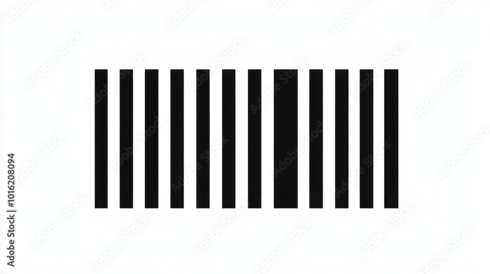 Vector barcode icon with clean, simple black bars, isolated on a white background Vector barcode icon with clean, simple black bars, isolated on a white background