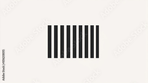 Vector barcode icon with clean lines and simple design, isolated on white