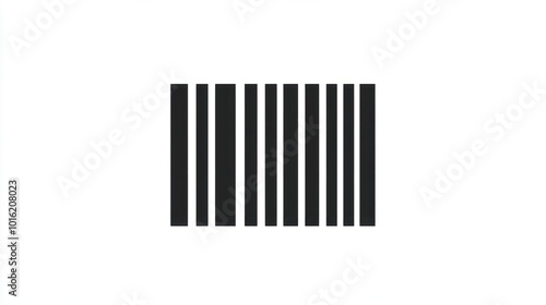 Vector barcode icon with clean lines and simple design, isolated on white